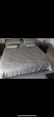 King Size Mattress Set, Headboard, Boxspring Gently Used And Excellent Condition - Image 1 of 3