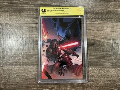 Star Wars THE MANDALORIAN #1 Signed by LEINIL FRANCIS YU VIRGIN VARIANT - Image 1 of 4