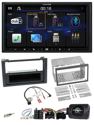 Alpine Bluetooth 2DIN Lenkrad DAB USB Autoradio für Saab 9-3 2008-2012 - Bild 1 von 4