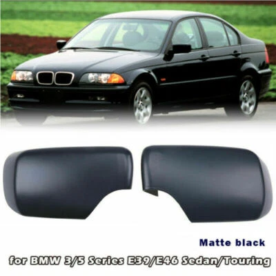 1 par de cubiertas de carcasa de espejo retrovisor negro mate aptas para BMW E46 E39 1996-2005 Foto 1 de 4
