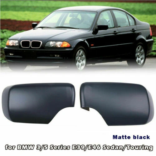 1 par de cubiertas de carcasa de espejo retrovisor negro mate aptas para BMW E46 E39 1996-2005 Foto 1 de 4