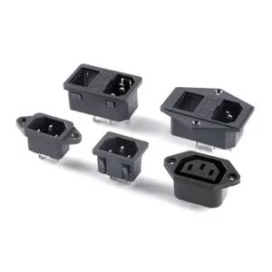 IEC Power Socket Connector AC 250V 10A Male Female Plug Jack 3 Pin PCB Panel - Picture 1 of 22
