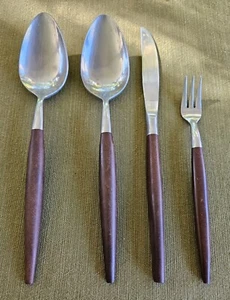Vintage American Tempo EKCO ETERNA Japan MCM Flatware Silverware 4 Pieces Spoons - Picture 1 of 10