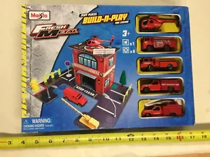 Juego de estación de bomberos Maisto Fresh Metal Build N Play 1:64 con 5 autos fundidos a presión Leer más - Imagen 1 de 4