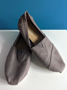 TOMS Women's 6 Classics Alpargata Ash Brown Slip On Shoes Flats Canvas Cotton - Picture 1 of 9