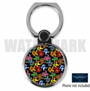 GRATEFUL DEAD DANCING BEARS CUSTOM ROUND MOBILE PHONE RING HOLDER STAND DISPLAY - Picture 1 of 2