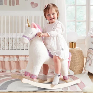 - Toddler Rocking Horse, Ride Unicorn, Kid Ride on Toys for 1-3 Year Old, Plush  - Picture 1 of 12