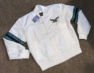 NWT Men's Hawk Philadelphia Eagles White Retro Logo Bomber Jacket Size Large - Picture 1 of 7