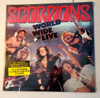 1985 SEALED 2XLP Scorpions "World Wide Live" With hype sticker Gatefold Mercury - Image 1 of 3
