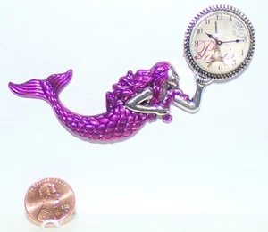 Reloj de Pared Casa de Muñecas Miniatura Sirena Náutico Púrpura ¡Encantador! ¡Nuevo! - Imagen 1 de 9