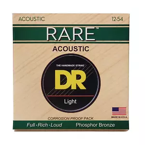 DR RPM-12 RARE phosphor bronze acoustic guitar strings, Light .012-.054 - Picture 1 of 1