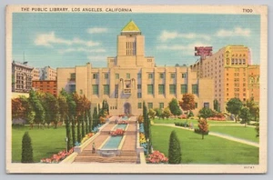 Postal de la Biblioteca Pública de Los Ángeles California CA - Imagen 1 de 2
