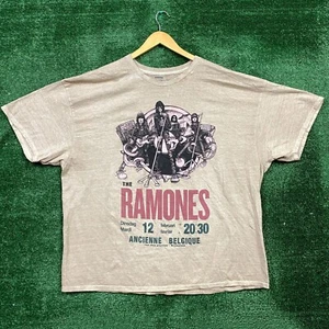 Ramones Graphic Punk Rock Band Tan T-shirt – Size 2XL - Picture 1 of 4