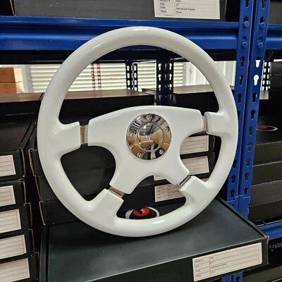 VOLANTE RAPTOR 15" DESIGNO 4 RADIOS MADERA BLANCO Foto 1 de 4