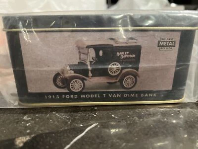 NUEVO Harley Davidson 1913 Ford Model T Van Dime Bank en hojalata escala 1:43 Foto 1 de 3