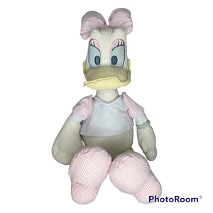 Disney Daisy Duck Seersucker Plush Striped Pastel 18" Stuffed Animal HTF - Picture 1 of 7
