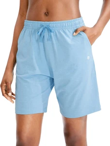 Women'S Bermuda Shorts Jersey Shorts with Deep Pockets 7" Long Shorts for Women  - Picture 1 of 12