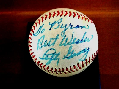 LEFTY GOMEZ 5X WSC YANKEES HOF SIGNED AUTO VINTAGE FEENEY GU'ED BASEBALL PSA/DNA - Image 1 of 4