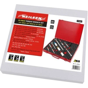 Juego de 33 llaves dinamométricas 1/4" 3/8" 1/2" unidad + bujía magnética + accesorios - Imagen 1 de 3