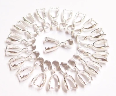 20 fianzas grandes de plata para colgantes para cabujones NUEVAS 25x10 mm Foto 1 de 4