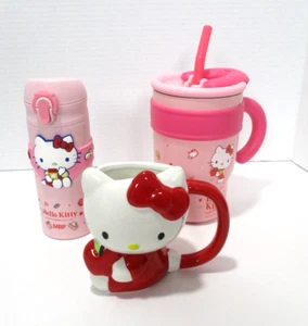 Hello Kitty Collectible Lot Tumbler, Water Bottle & 12 Oz. Sculpted Mug - Picture 1 of 23