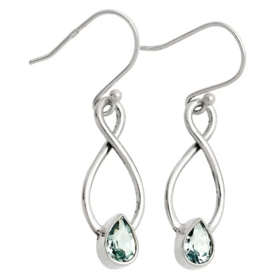 Pendientes colgantes de piedras preciosas de plata de ley 925 - Peridoto de citrino amatista DGE1077 Foto 1 de 3