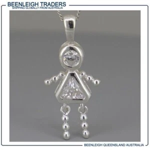 Sterling Silver GEM BEAD BABY CHARM White Stone April Brand New - Picture 1 of 7