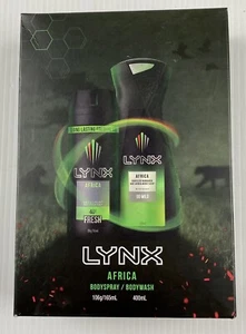 LYNX PK2 GIFT SET AFRICA 106g BODY SPRAY & 400mL BODYWASH - Picture 1 of 3