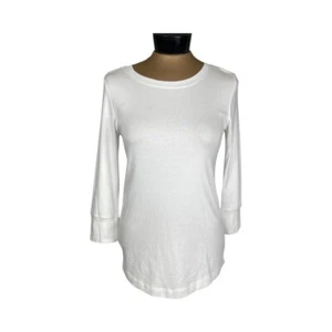 Carole Little 3/4 Sleeve Round Neck Tee Size M Button Accents On Shoulders NWT - Picture 1 of 12