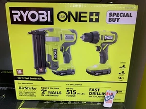 RYOBI CANADA 18V Cordless 1/2-inch Drill/Driver and 18-Ga. Brad Nailer Kit - Picture 1 of 20