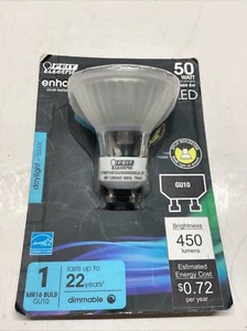 Feit Electric Enhance MR16 GU10 LED Light Bulb Daylight 50 Watt Equivalence 1 pk - Picture 1 of 2