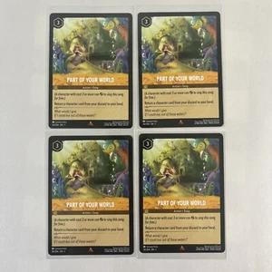 Juego de 4 cartas raras regulares Lorcana Disney 30/204 Part of your World x4 - Imagen 1 de 3