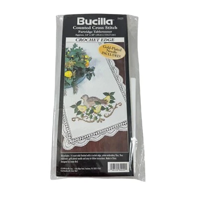Bucilla Partridge Tablerunner Counted Cross Stitch Pattern Kit Complete NEW - Image 1 of 4