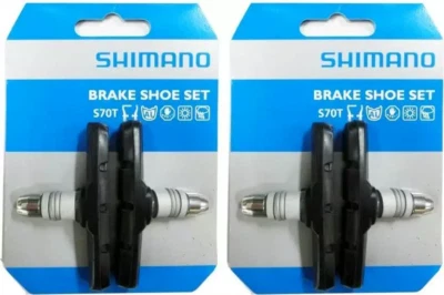 2x Shimano BR-M590 Genuine M70T V-Brake Pads - 70mm Long - MTB Hybrid BMX - Image 1 of 3