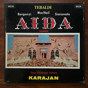 VINYL VERDI SXL 2167-8-9 Aida KARAJAN TEBALDI DECCA BOX SET 3 x LP ED3 BERGONZI - Picture 1 of 8
