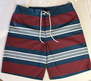 Gap Mens Swim Board Shorts Red Blue White Striped Size L Large String Waist - Picture 1 of 8