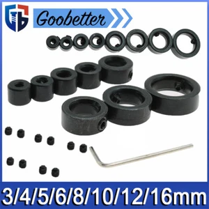 Lock Collar 3 4 5 6 8 10 12 16mm Black Steel Screw Collars for Shaft Leadscrew - Picture 1 of 18