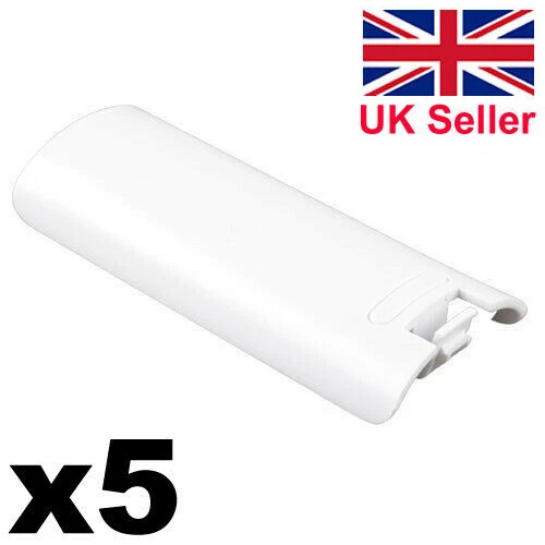Nintendo Wii Remote Covers -Controller Back Battery Cover White Replacement (x5)