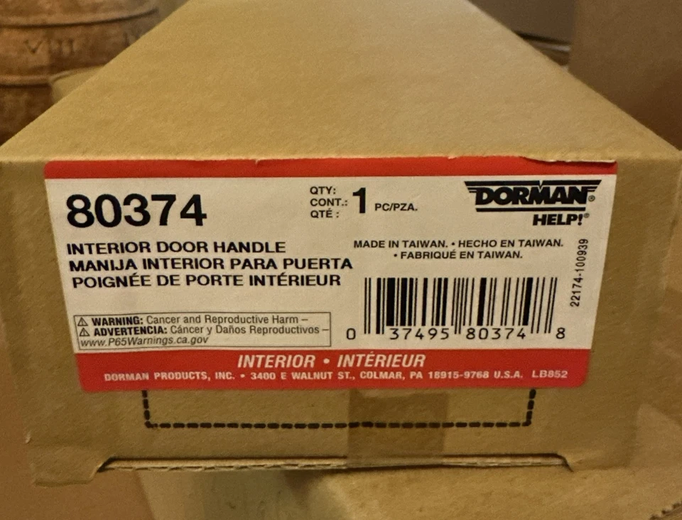 Dorman Interior Door Handle Black Texture Automotive Replacement 80374 - Image 1 of 1