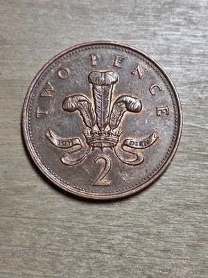 Great Britain 2 Pence coin, 1994. KM# 936a, copper-plated-steel. Elizabeth II. - Image 1 of 4