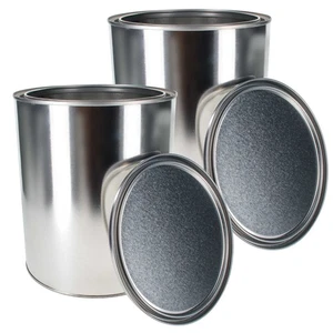 1 Gallon (128 Ounce) Paint Cans & Lids (2 Pack) Unlined Metal Paint Cans - Picture 1 of 5
