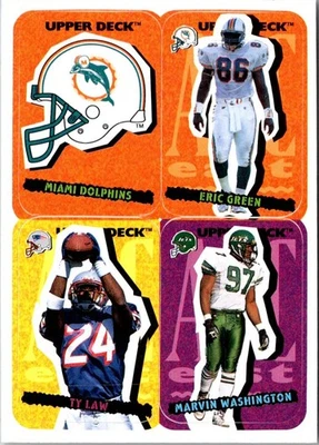 1995 Collector's Choice Update Stick-Ums Miami Dolphins/Eric Green/Ty Law/Marvi - Image 1 of 2
