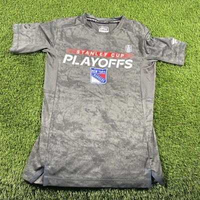 New York Rangers Stanley Cup Shirt Mens Small Fanatics Pro NHL Hockey Gray  - Image 1 of 4