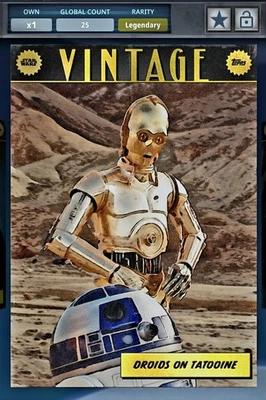 Topps Star Wars Digital Card Legendary 2025 Vintage DROIDS ON TATOOINE R2 & 3PO - Image 1 of 4