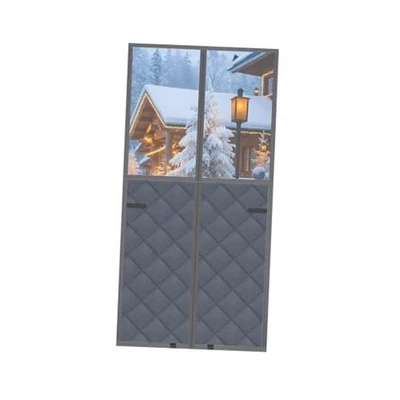 Magnetic Thermal Insulated Door Curtain for Winter,34" W Fit Door 32"x80" Gray - Image 1 of 4