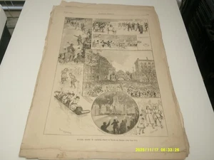 3/1/1884  HARPERS WEEKLY, FULL  PAGE  WINTER SPORTS IN CANADA, CURLING, & MORE - Picture 1 of 1