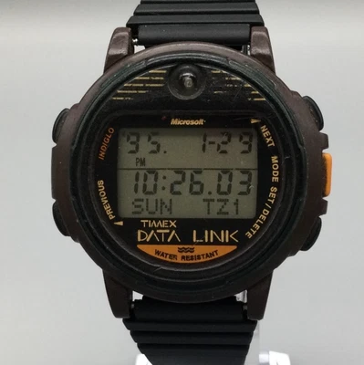Reloj Microsoft De Colección Data Link Para Hombre 42mm Negro Digital 1996 Batería Nueva Foto 1 de 4