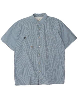 Camisa de manga corta TOM TAILOR para hombre XL azul a cuadros algodón CD14 Foto 1 de 3