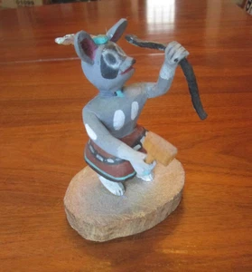 Vintage Indianer Tewa Hopi Krieger Maus Kachina Puppe signiert Gaylene Tungovia - Bild 1 von 12