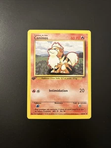 Pokemon -  1st Edition French Base Set - Growlithe CANINOS - 28/102 - MP - Picture 1 of 2
